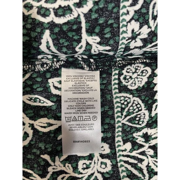 Loft Floral Black & White Dress With Ruffled Sleeves Size PL 100%Viscose - Picture 9 of 15